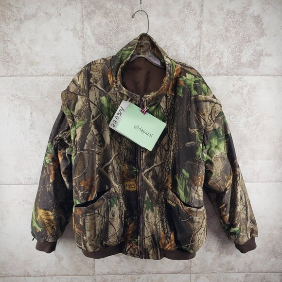 2 in 1 Camo Full Zip RealTree Remington Reversible Jacket Size L Zip Off Sleeves - Picture 10 of 11